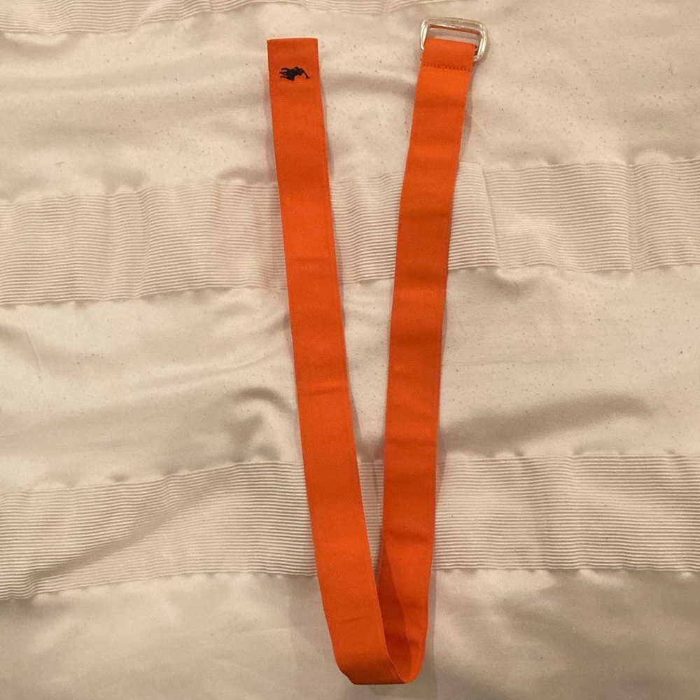 Ralph Lauren Orange Belt with Silver D-Ring Buckle